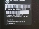a label on the back of a printer that says hp engage flex pro