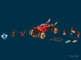 a toy car that is sitting in the middle of a group of people