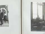 deux photographies en noir et blanc représentant des hommes dans une pièce