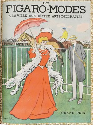 the cover of a book with a woman in a red dress and a man in a white coat