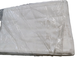 a mattress that is wrapped in plastic on a white background