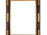 un vieux cadre photo avec un fond blanc et une bordure marron