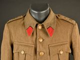 a close up of a uniform on a mannequin head