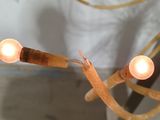 a light that is hanging from the ceiling in the room