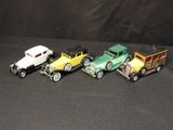 three toy cars that are sitting next to each other