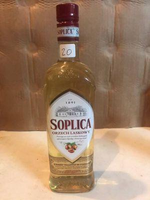 a bottle of liquor that is sitting on a table