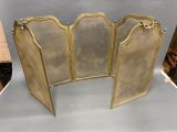 three panel brass fireplace screen
