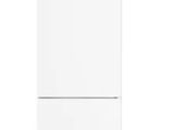 a white refrigerator freezer sitting on top of a white counter