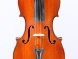 a close up of a violin on a white background with a white background