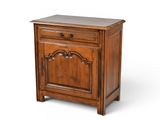an image of a small wooden cabinet with a drawer