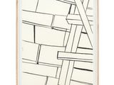 un dessin en noir et blanc composé de lignes sur fond blanc