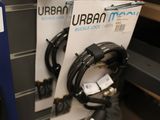 a bunch of headphones hanging on the wall
