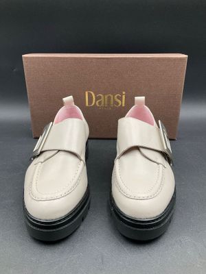 DANSI, cuir, pointure 36, blanc / beige.