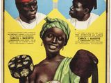 une vieille affiche de cinéma représentant une femme portant un turban et trois autres femmes