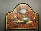 a painting on the wall of a room with a painting on it