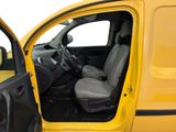 a yellow van with the door open and the driver ' s seat down