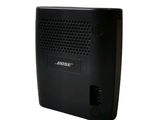 the front view of a black bose sound system on a white background