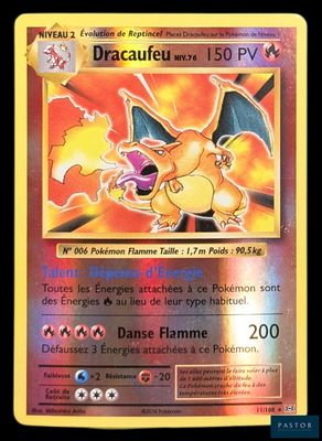 gros plan d'une carte pokemon sur fond noir