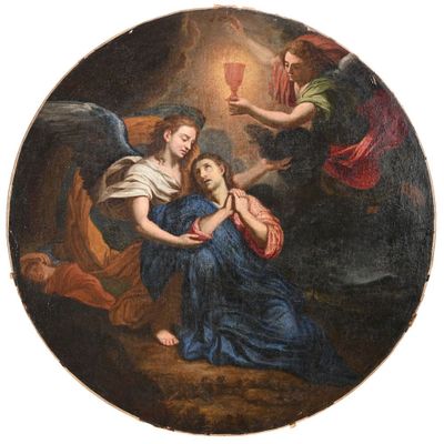 une image d'un tableau représentant une femme tenant un enfant dans ses bras