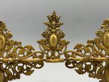 paire d'appliques murales anciennes en laiton en forme de couronne