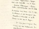 une vieille photo en noir et blanc d'une lettre manuscrite
