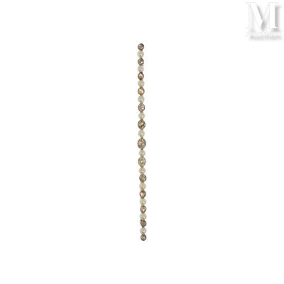 Broche barrette diamants perles