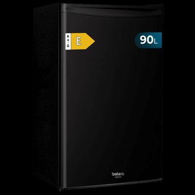 un mini-réfrigérateur noir portant le numéro 90