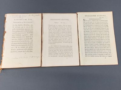 Trois documents de 1789 se faisant suite sur le département …