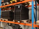 a lot of shelves that have various types of metal items on them