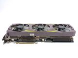 a close up of a video card on a white surface