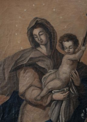 an image of a painting of a woman holding a child
