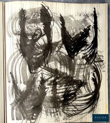 a black and white drawing of a man on a motorcycle