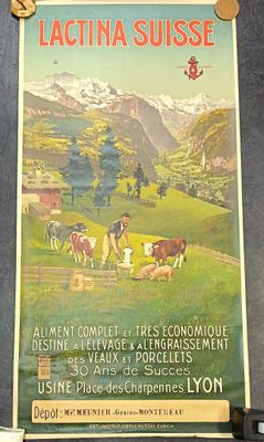 LACTINA SUISSE / à Lyon : Affiche lithographiée illustrée  Imp Belleco - Photo 1