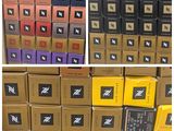 several boxes of chocolates are stacked on top of each other