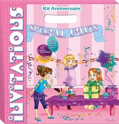 un sac rose sur lequel figurent deux filles qui fêtent un anniversaire