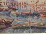 many boats that are in the water near the shore