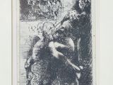 un dessin en noir et blanc d'une femme assise sur une chaise