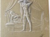 an image of a drawing of a man in a bed with a woman in the background
