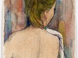 un tableau représentant une femme avec une serviette sur le dos