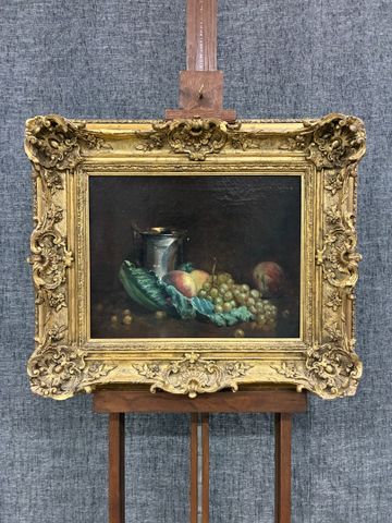 Ernest HAREUX (1847-1909) « Nature morte au pichet et aux fruits ...