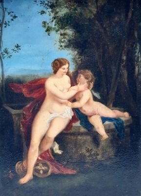une image représentant un tableau où figurent deux femmes et un garçon