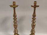 paire de chandeliers anciens en laiton