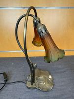 Lampe en métal patiné et tulipes en verre style ancien - 40 … (photo 6)