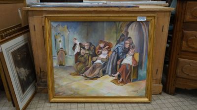 F Provost 78 "La toilette des moines" huile sur toile signée…