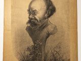 un vieux dessin représentant un homme barbu et moustachu