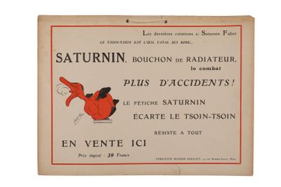 SATURNIN FABRE Affiche publicitaire pour mascotte automobile…