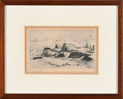 Henri DELAVALLEE (1862-1943) Cabanes sur la plage