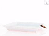 rectangular serving dish with wooden handle