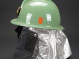 an image of a green hard hat with a number 5 on it