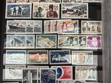une photo d'une collection de timbres exposée